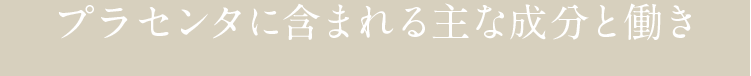 プラセンタに含まれる主な成分と働き