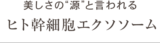 美しさの“源”と言われるヒト幹細胞エクソソーム