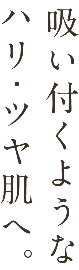 吸い付くようなハリ・ツヤ肌へ。