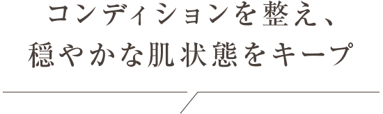 コンディションを整え、穏やかな肌状態をキープ