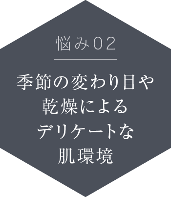 悩み02:季節の変わり目や乾燥によるデリケートな肌環境